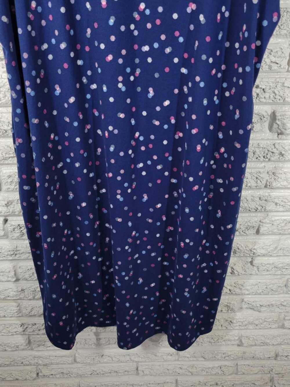 Joyspun Women's Plus Size 3X Nightgown Blue Pink Geometric Short Sleeve GEO61E - Picture 8 of 11